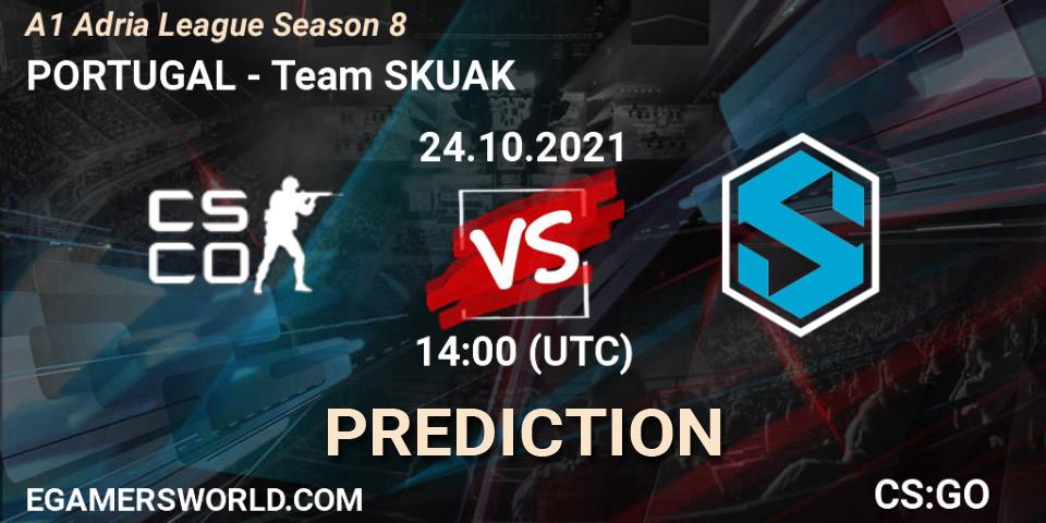 PORTUGAL vs Team SKUAK: Betting TIp, Match Prediction. 24.10.2021 at 14:00. Counter-Strike (CS2), A1 Adria League Season 8