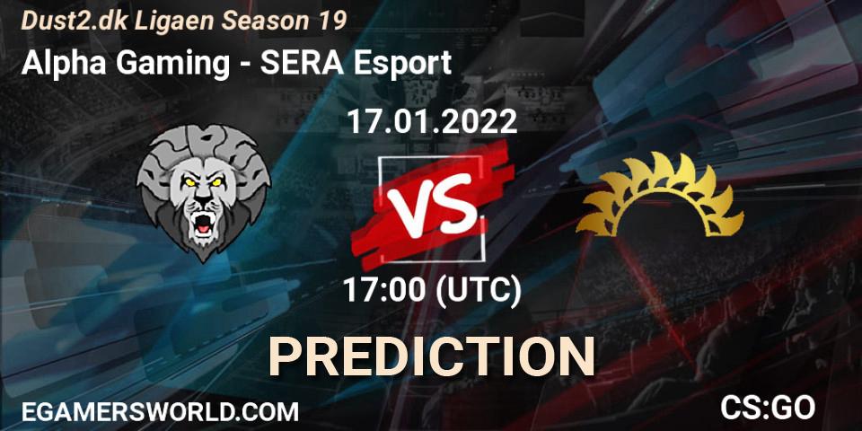 Alpha Gaming vs SERA Esport: Betting TIp, Match Prediction. 17.01.2022 at 17:00. Counter-Strike (CS2), Dust2.dk Ligaen Season 19