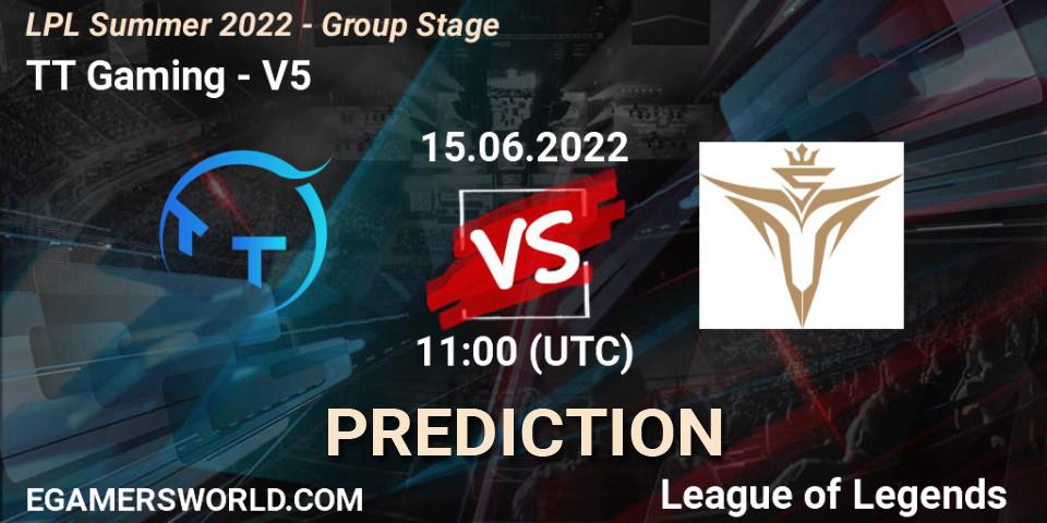 TT Gaming vs Victory Five: Betting TIp, Match Prediction. 15.06.22. LoL, LPL Summer 2022 - Group Stage
