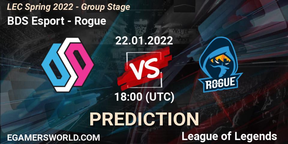 BDS Esport vs Rogue: Betting TIp, Match Prediction. 22.01.22. LoL, LEC Spring 2022 - Group Stage