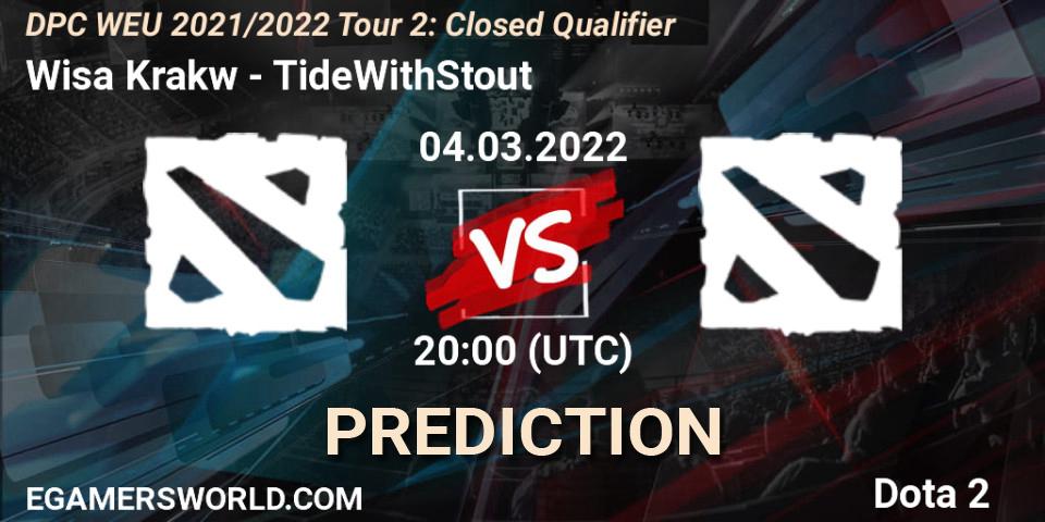 Wisła Kraków vs TideWithStout: Betting TIp, Match Prediction. 04.03.2022 at 20:00. Dota 2, DPC WEU 2021/2022 Tour 2: Closed Qualifier