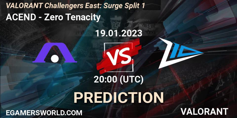 ACEND vs Zero Tenacity: Betting TIp, Match Prediction. 19.01.23. VALORANT, VALORANT Challengers 2023 East: Surge Split 1