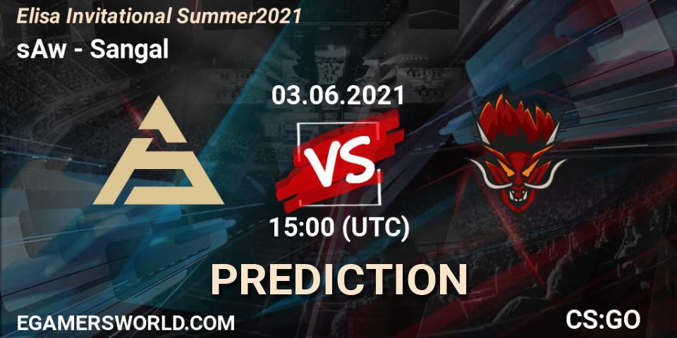 sAw vs Sangal: Betting TIp, Match Prediction. 03.06.2021 at 15:00. Counter-Strike (CS2), Elisa Invitational Summer 2021