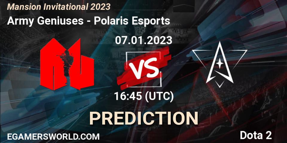 Army Geniuses vs Polaris Esports: Betting TIp, Match Prediction. 07.01.23. Dota 2, Mansion Invitational 2023