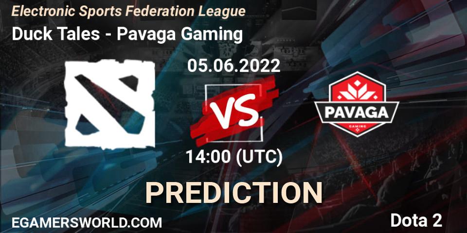 Duck Tales vs Pavaga Gaming: Betting TIp, Match Prediction. 06.06.2022 at 17:00. Dota 2, Electronic Sports Federation League