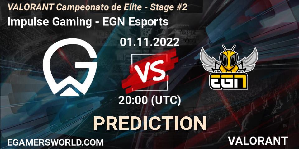 Impulse Gaming vs EGN Esports: Betting TIp, Match Prediction. 02.11.22. VALORANT, VALORANT Campeonato de Elite - Stage #2