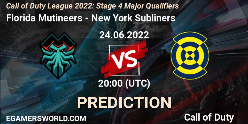 Florida Mutineers vs New York Subliners: Betting TIp, Match Prediction. 24.06.2022 at 20:00. Call of Duty, Call of Duty League 2022: Stage 4