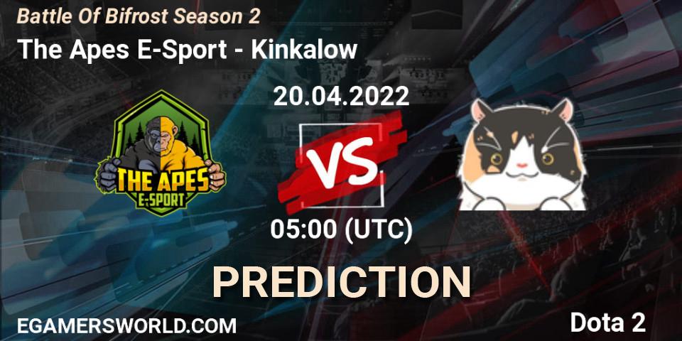 The Apes E-Sport vs Kinkalow: Betting TIp, Match Prediction. 20.04.2022 at 05:05. Dota 2, Battle Of Bifrost Season 2