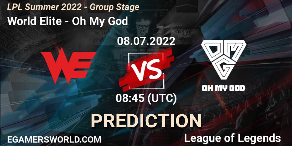 World Elite vs Oh My God: Betting TIp, Match Prediction. 08.07.22. LoL, LPL Summer 2022 - Group Stage