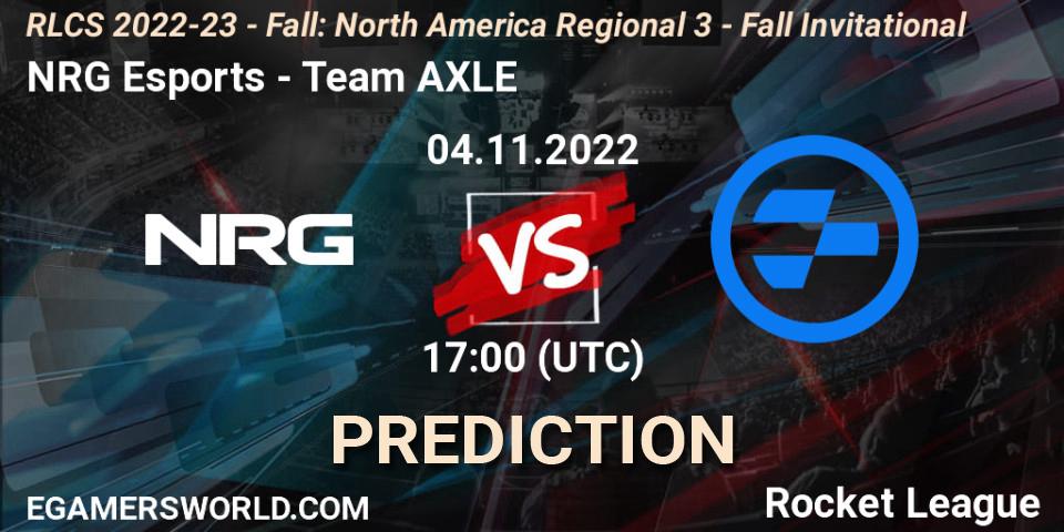 NRG Esports vs Team AXLE: Betting TIp, Match Prediction. 04.11.2022 at 17:00. Rocket League, RLCS 2022-23 - Fall: North America Regional 3 - Fall Invitational