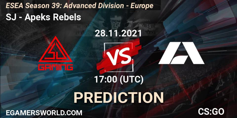 SJ vs Apeks Rebels: Betting TIp, Match Prediction. 28.11.21. CS2 (CS:GO), ESEA Season 39: Advanced Division - Europe