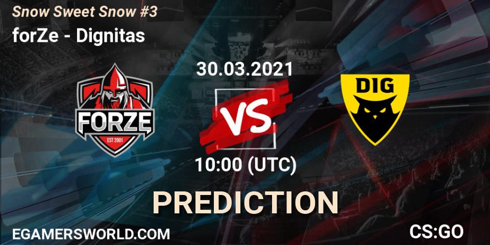 forZe vs Dignitas: Betting TIp, Match Prediction. 30.03.2021 at 10:00. Counter-Strike (CS2), Snow Sweet Snow #3