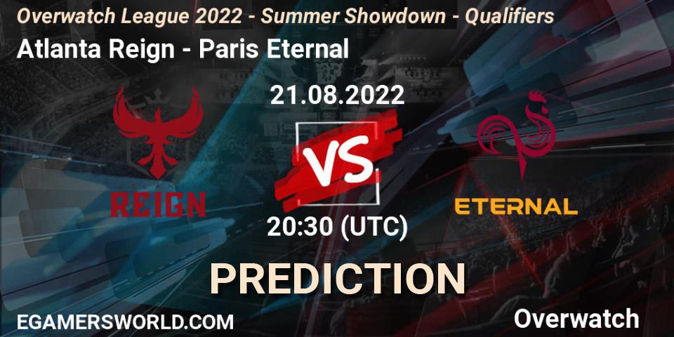 Atlanta Reign vs Paris Eternal: Betting TIp, Match Prediction. 21.08.22. Overwatch, Overwatch League 2022 - Summer Showdown - Qualifiers