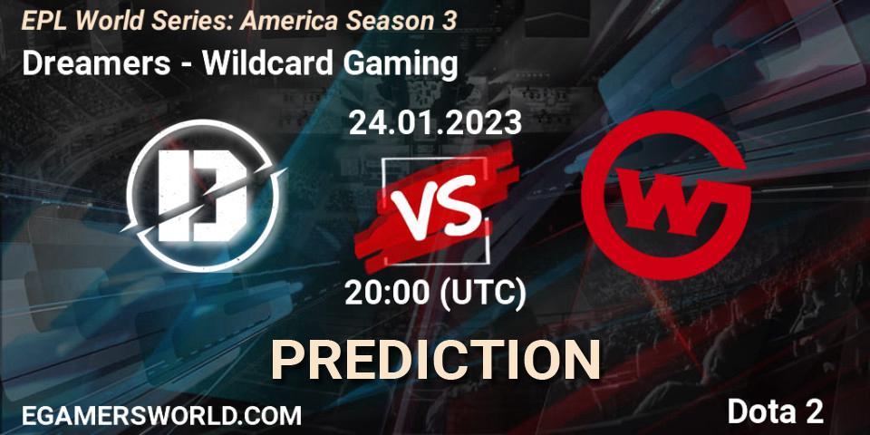 Dreamers vs Wildcard Gaming: Betting TIp, Match Prediction. 24.01.23. Dota 2, EPL World Series: America Season 3