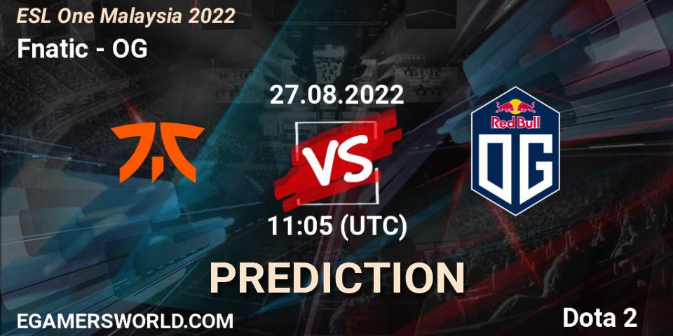 Fnatic vs OG: Betting TIp, Match Prediction. 27.08.22. Dota 2, ESL One Malaysia 2022