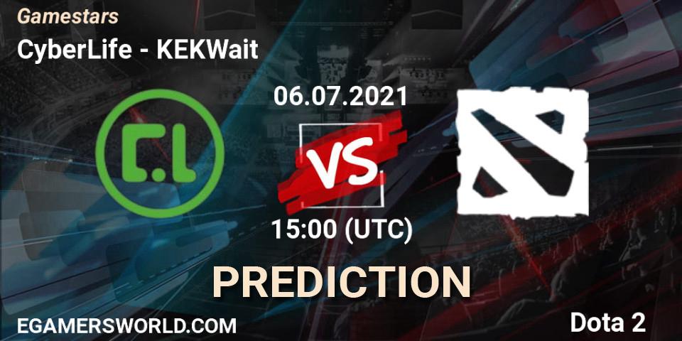 CyberLife vs KEKWait: Betting TIp, Match Prediction. 07.07.2021 at 17:15. Dota 2, Gamestars