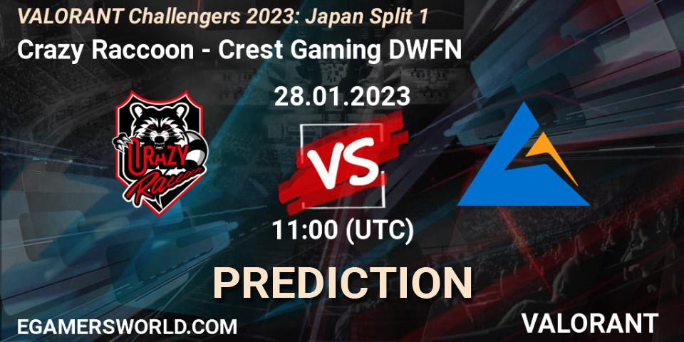 Crazy Raccoon vs Crest Gaming DWFN: Betting TIp, Match Prediction. 28.01.23. VALORANT, VALORANT Challengers 2023: Japan Split 1