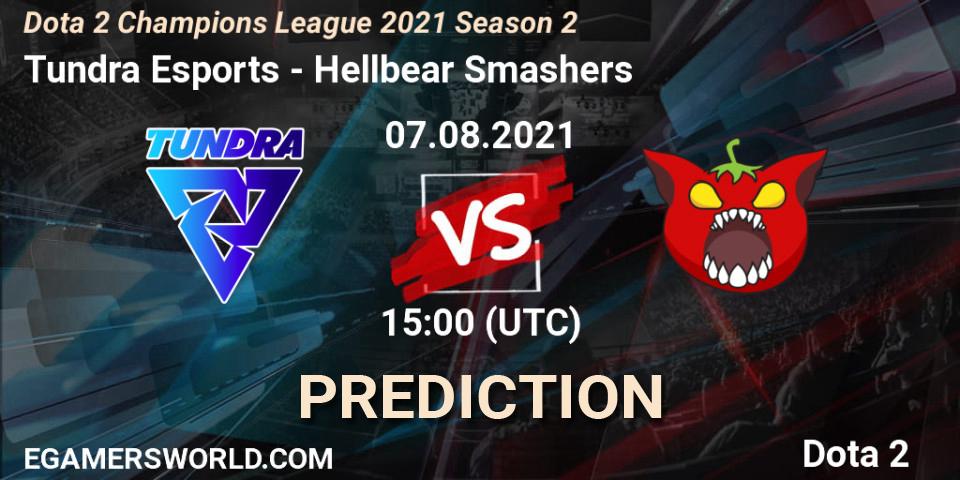 Tundra Esports vs Hellbear Smashers: Betting TIp, Match Prediction. 07.08.2021 at 15:01. Dota 2, Dota 2 Champions League 2021 Season 2
