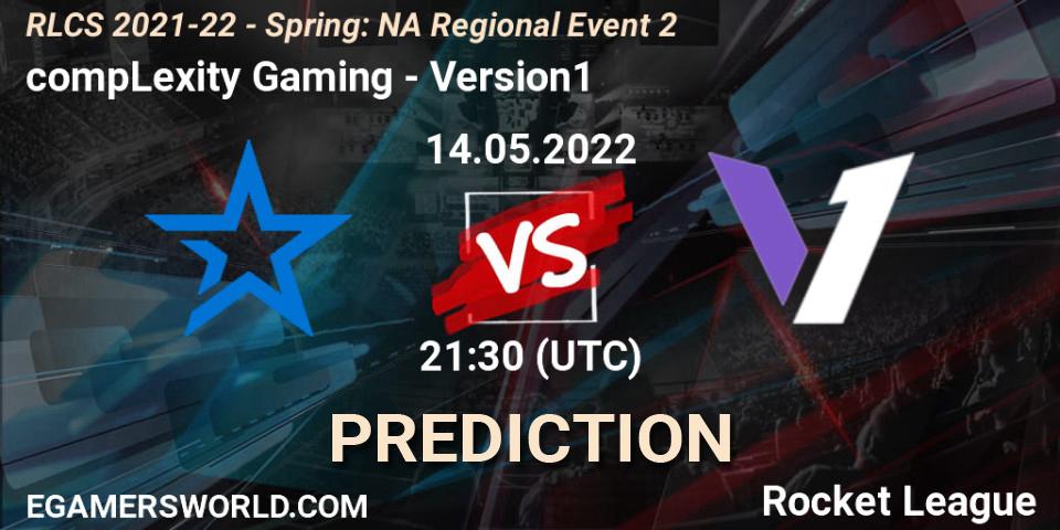 compLexity Gaming vs Version1: Betting TIp, Match Prediction. 14.05.2022 at 21:30. Rocket League, RLCS 2021-22 - Spring: NA Regional Event 2