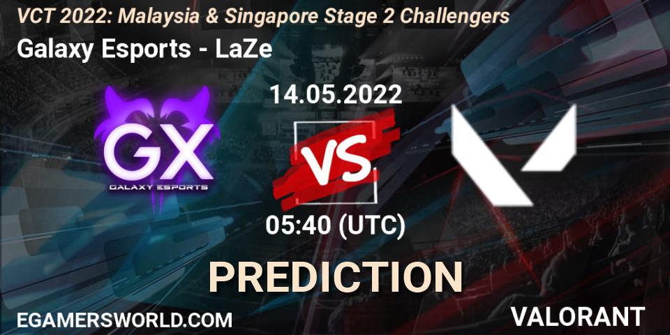 Galaxy Esports vs LaZe: Betting TIp, Match Prediction. 14.05.2022 at 05:40. VALORANT, VCT 2022: Malaysia & Singapore Stage 2 Challengers
