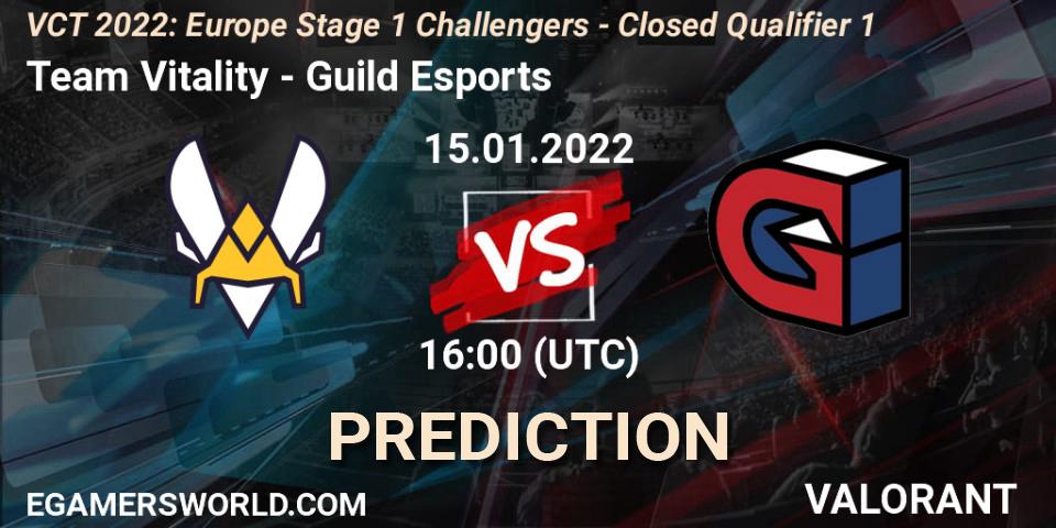 Team Vitality vs Guild Esports: Betting TIp, Match Prediction. 15.01.2022 at 16:00. VALORANT, VCT 2022: Europe Stage 1 Challengers - Closed Qualifier 1