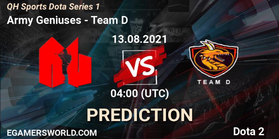 Army Geniuses vs Team D: Betting TIp, Match Prediction. 13.08.2021 at 04:03. Dota 2, QH Sports Dota Series 1