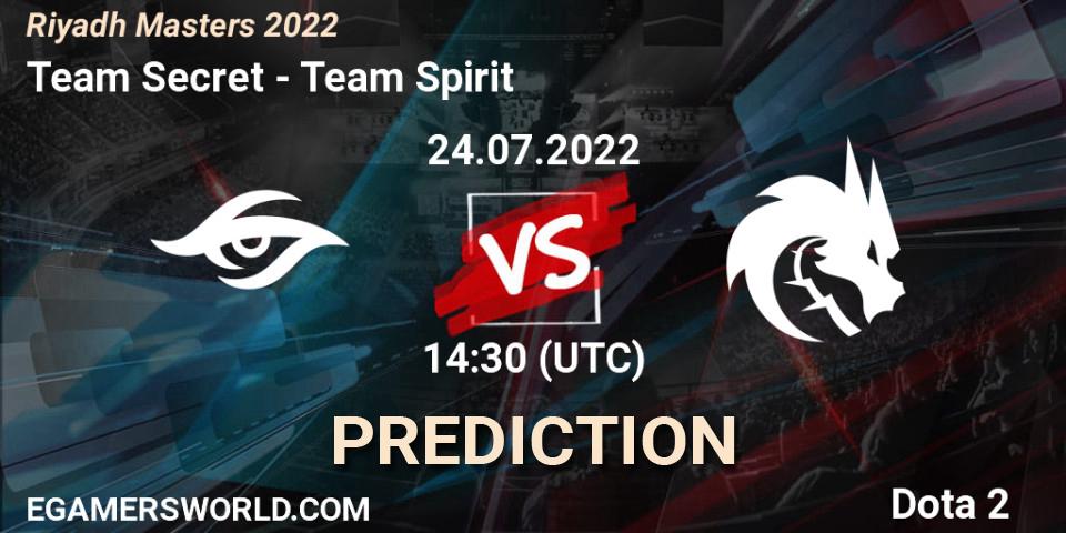 Team Secret vs Team Spirit: Betting TIp, Match Prediction. 24.07.2022 at 14:32. Dota 2, Riyadh Masters 2022