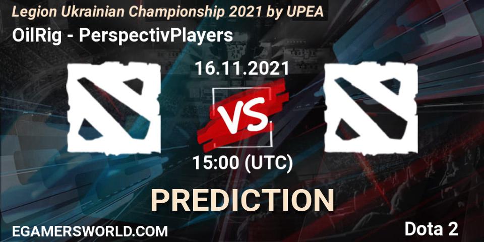 OilRig vs PerspectivPlayers: Betting TIp, Match Prediction. 16.11.2021 at 15:35. Dota 2, Legion Ukrainian Championship 2021 by UPEA