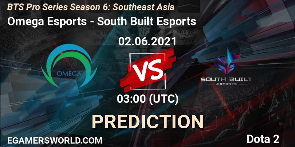 Omega Esports vs South Built Esports: Betting TIp, Match Prediction. 02.06.2021 at 03:16. Dota 2, BTS Pro Series Season 6: Southeast Asia