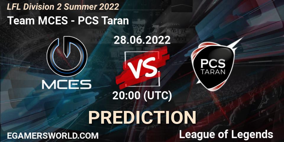 Team MCES vs PCS Taran: Betting TIp, Match Prediction. 28.06.22. LoL, LFL Division 2 Summer 2022