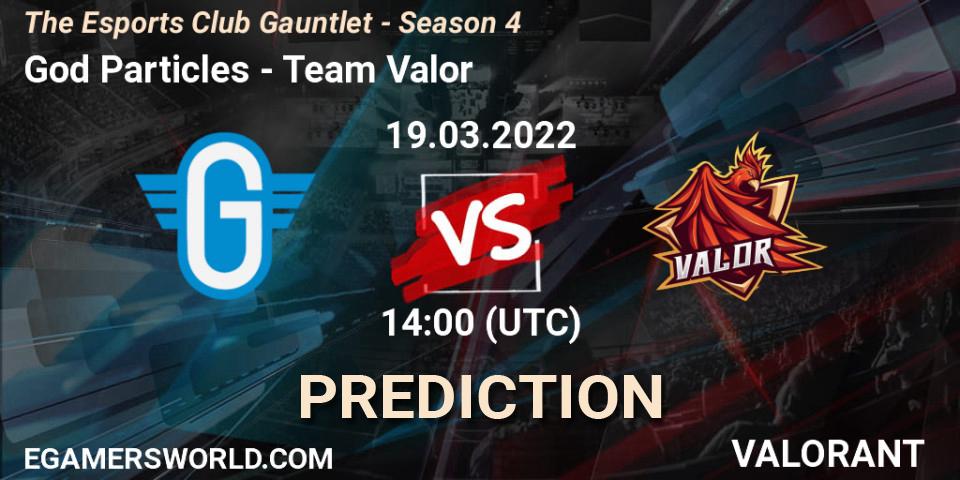 God Particles vs Team Valor: Betting TIp, Match Prediction. 19.03.2022 at 14:00. VALORANT, The Esports Club Gauntlet - Season 4
