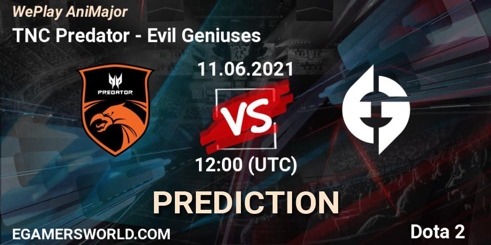 TNC Predator vs Evil Geniuses: Betting TIp, Match Prediction. 11.06.21. Dota 2, WePlay AniMajor 2021