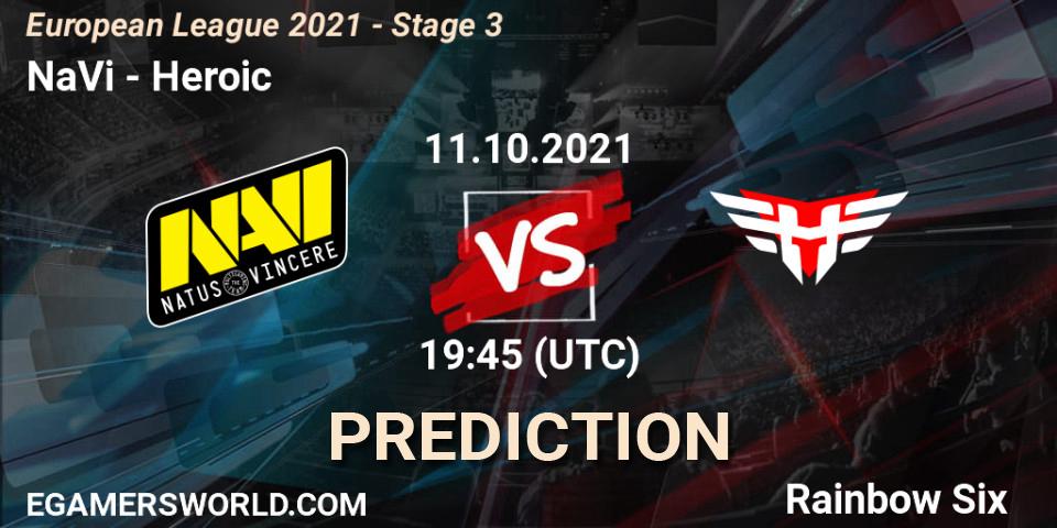 NaVi vs Heroic: Betting TIp, Match Prediction. 11.10.21. Rainbow Six, European League 2021 - Stage 3