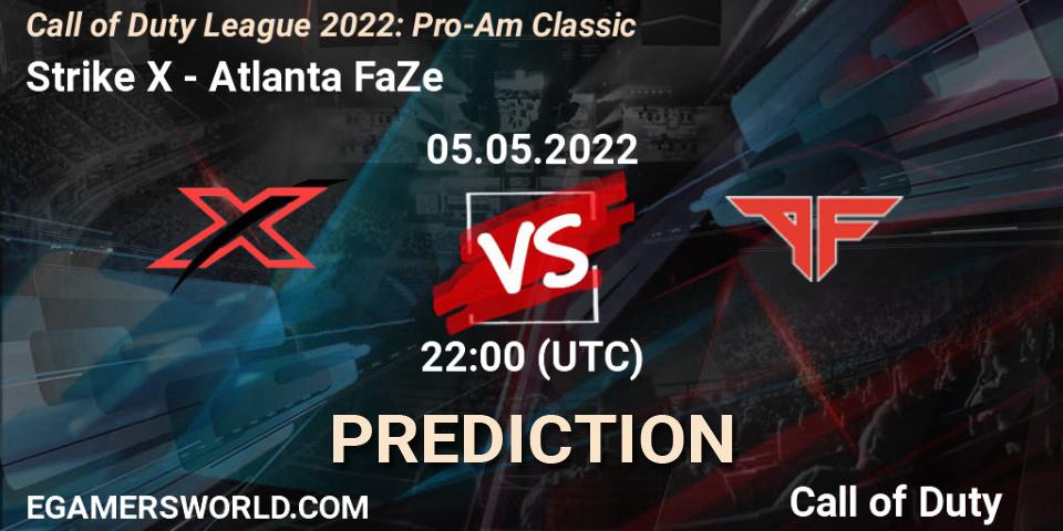 Strike X vs Atlanta FaZe: Betting TIp, Match Prediction. 05.05.2022 at 22:00. Call of Duty, Call of Duty League 2022: Pro-Am Classic