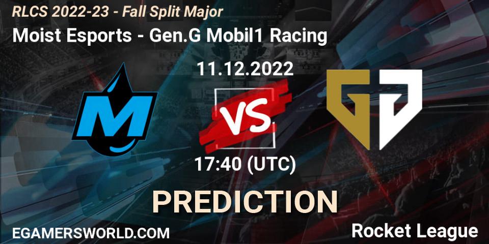 Moist Esports vs Gen.G Mobil1 Racing: Betting TIp, Match Prediction. 11.12.2022 at 17:45. Rocket League, RLCS 2022-23 - Fall Split Major