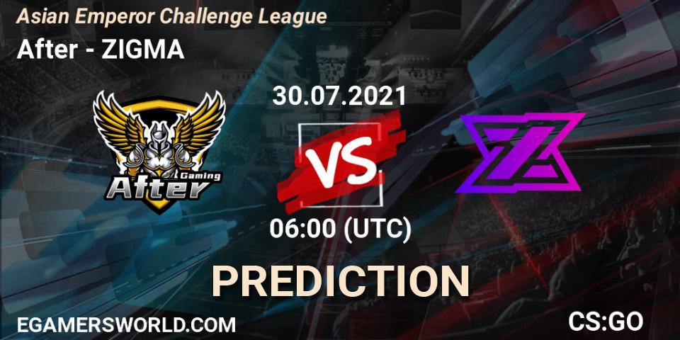 After vs ZIGMA: Betting TIp, Match Prediction. 30.07.21. CS2 (CS:GO), Asian Emperor Challenge League