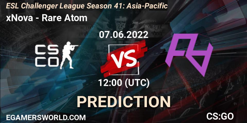 xNova vs Rare Atom: Betting TIp, Match Prediction. 07.06.2022 at 12:00. Counter-Strike (CS2), ESL Challenger League Season 41: Asia-Pacific