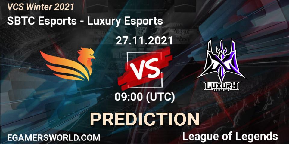 SBTC Esports vs Luxury Esports: Betting TIp, Match Prediction. 27.11.2021 at 09:00. LoL, VCS Winter 2021