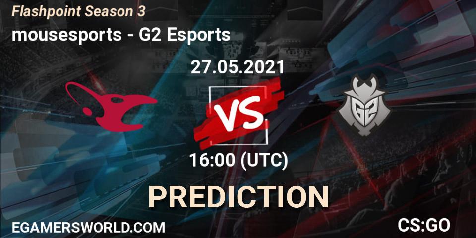 mousesports vs G2 Esports: Betting TIp, Match Prediction. 27.05.2021 at 16:00. Counter-Strike (CS2), Flashpoint Season 3
