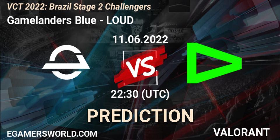 Gamelanders Blue vs LOUD: Betting TIp, Match Prediction. 11.06.2022 at 22:30. VALORANT, VCT 2022: Brazil Stage 2 Challengers