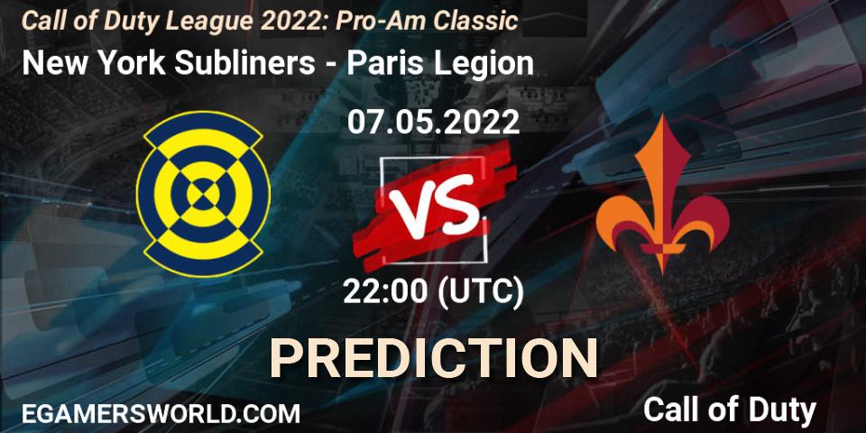 New York Subliners vs Paris Legion: Betting TIp, Match Prediction. 07.05.2022 at 19:00. Call of Duty, Call of Duty League 2022: Pro-Am Classic