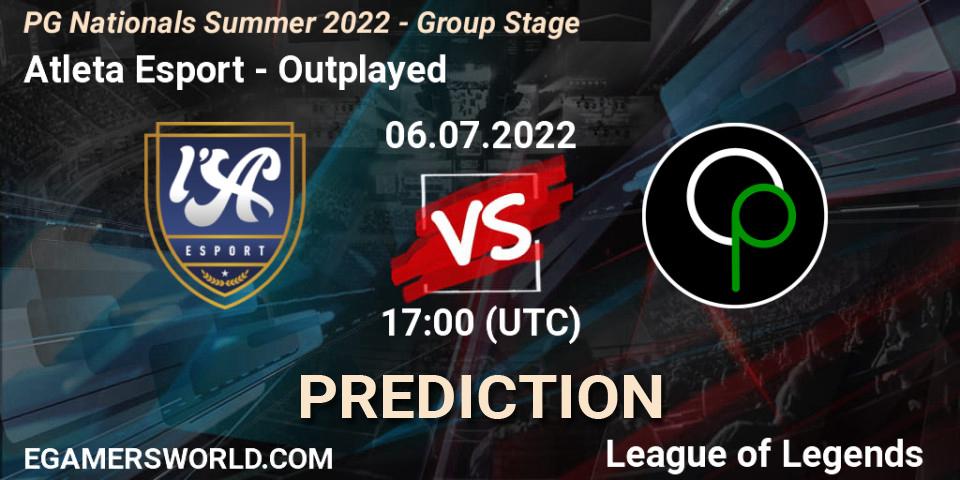 Atleta Esport vs Outplayed: Betting TIp, Match Prediction. 06.07.2022 at 17:00. LoL, PG Nationals Summer 2022 - Group Stage