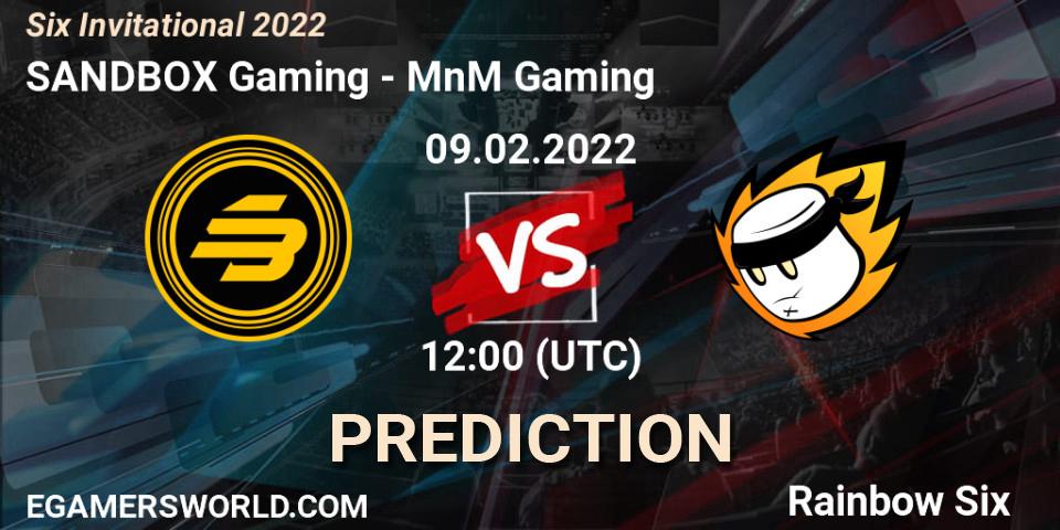 SANDBOX Gaming vs MnM Gaming: Betting TIp, Match Prediction. 09.02.2022 at 12:00. Rainbow Six, Six Invitational 2022