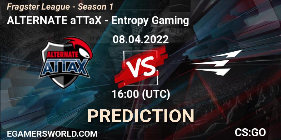 ALTERNATE aTTaX vs Entropy Gaming: Betting TIp, Match Prediction. 08.04.2022 at 16:00. Counter-Strike (CS2), Fragster League - Season 1