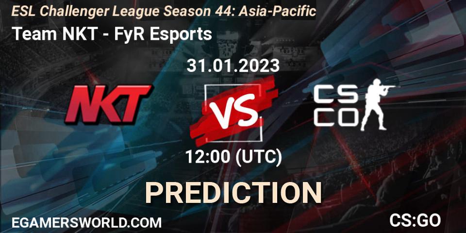 Team NKT vs FyR Esports: Betting TIp, Match Prediction. 31.01.23. CS2 (CS:GO), ESL Challenger League Season 44: Asia-Pacific