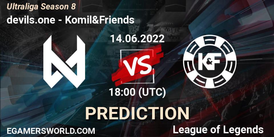 devils.one vs Komil&Friends: Betting TIp, Match Prediction. 14.06.2022 at 18:00. LoL, Ultraliga Season 8