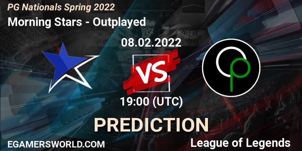 Morning Stars vs Outplayed: Betting TIp, Match Prediction. 08.02.2022 at 19:00. LoL, PG Nationals Spring 2022