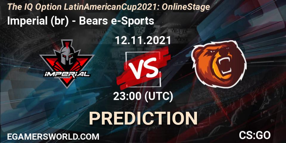 Imperial (br) vs Bears e-Sports: Betting TIp, Match Prediction. 12.11.2021 at 23:00. Counter-Strike (CS2), The IQ Option Latin American Cup 2021: Online Stage