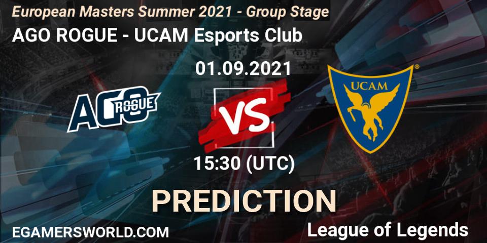 AGO ROGUE vs UCAM Esports Club: Betting TIp, Match Prediction. 01.09.2021 at 15:30. LoL, European Masters Summer 2021 - Group Stage