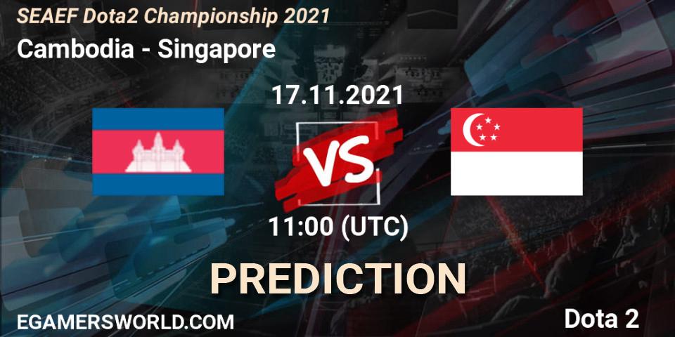 Team Cambodia vs Team Singapore: Betting TIp, Match Prediction. 17.11.2021 at 11:56. Dota 2, SEAEF Dota2 Championship 2021